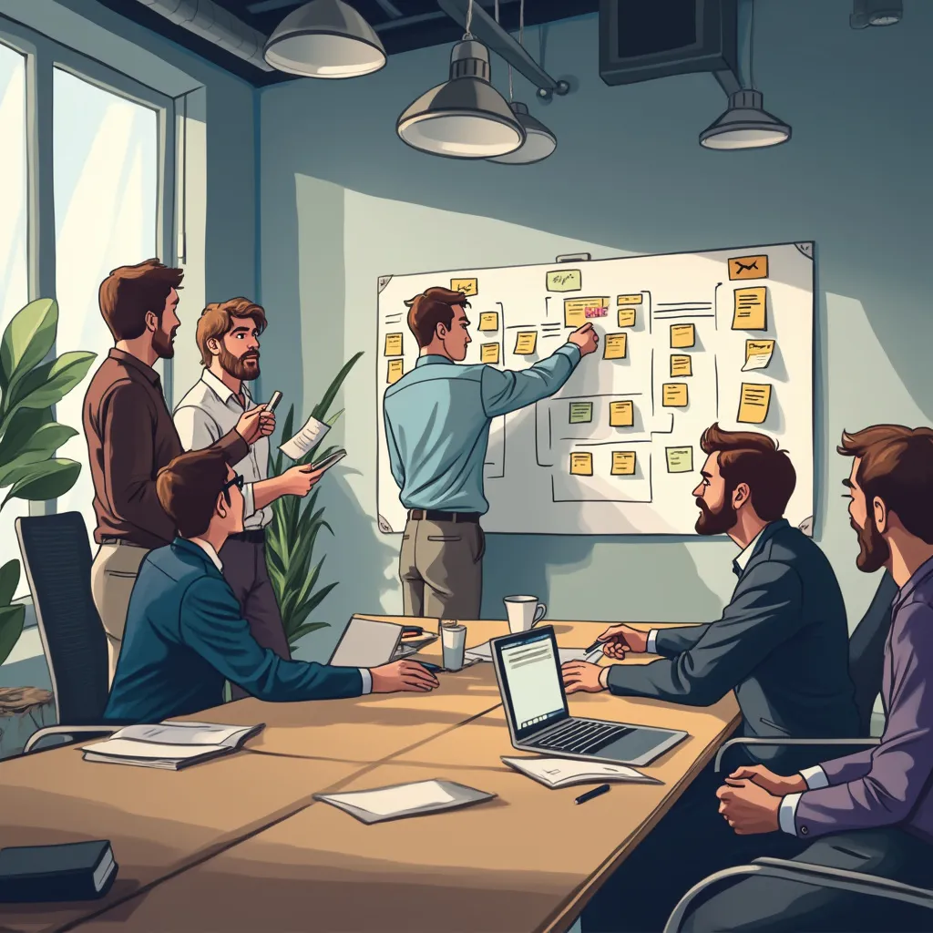 Sesión de brainstorming en equipo